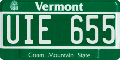 VT license plate UIE655