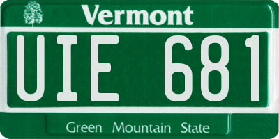 VT license plate UIE681