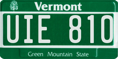 VT license plate UIE810