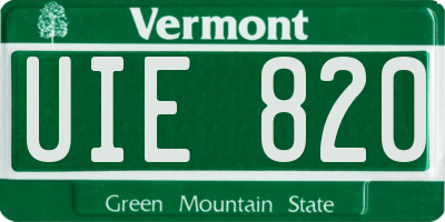 VT license plate UIE820