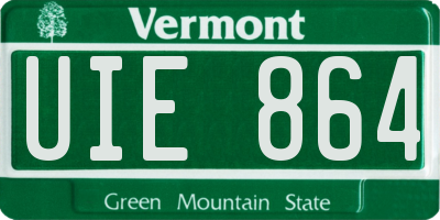 VT license plate UIE864