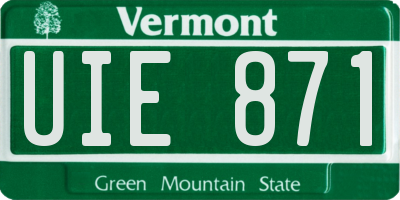 VT license plate UIE871