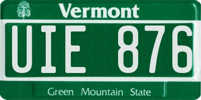 VT license plate UIE876