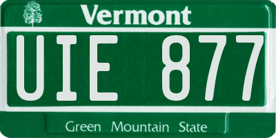 VT license plate UIE877