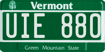 VT license plate UIE880
