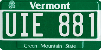 VT license plate UIE881