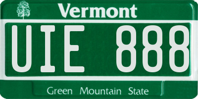 VT license plate UIE888