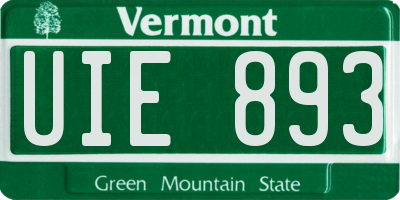VT license plate UIE893
