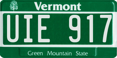 VT license plate UIE917