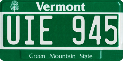 VT license plate UIE945