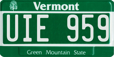 VT license plate UIE959