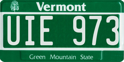 VT license plate UIE973