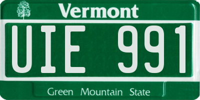 VT license plate UIE991