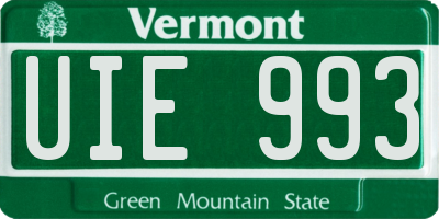 VT license plate UIE993