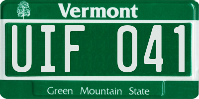 VT license plate UIF041