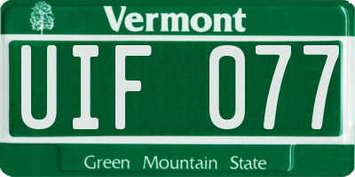VT license plate UIF077