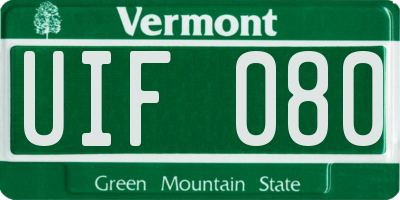 VT license plate UIF080