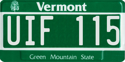 VT license plate UIF115