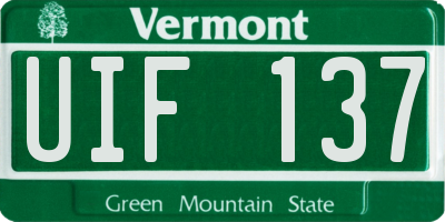 VT license plate UIF137