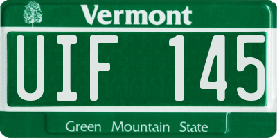 VT license plate UIF145
