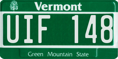 VT license plate UIF148