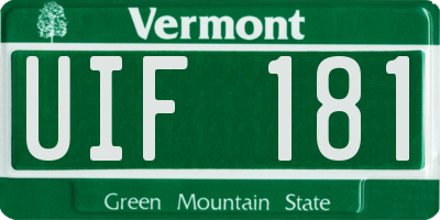 VT license plate UIF181