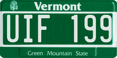 VT license plate UIF199