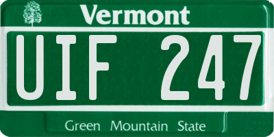 VT license plate UIF247