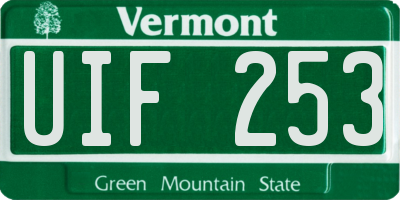 VT license plate UIF253