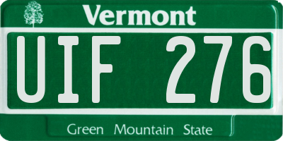 VT license plate UIF276
