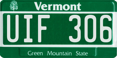 VT license plate UIF306