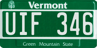 VT license plate UIF346
