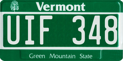 VT license plate UIF348