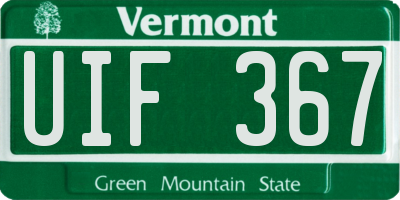 VT license plate UIF367