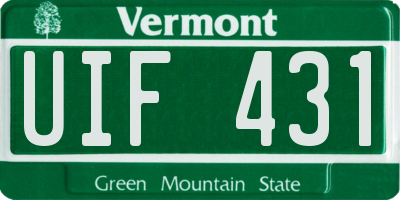 VT license plate UIF431