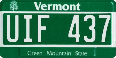 VT license plate UIF437
