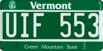 VT license plate UIF553