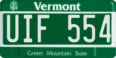 VT license plate UIF554