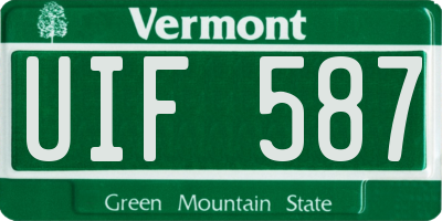 VT license plate UIF587