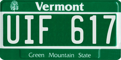 VT license plate UIF617