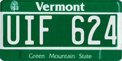 VT license plate UIF624