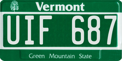 VT license plate UIF687