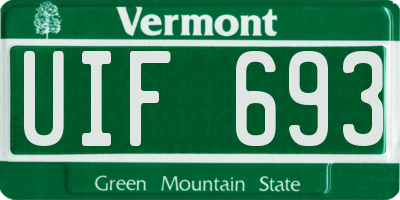 VT license plate UIF693