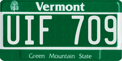 VT license plate UIF709