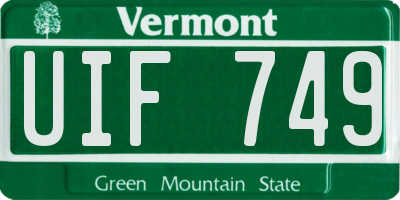 VT license plate UIF749