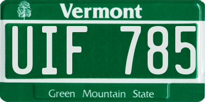 VT license plate UIF785