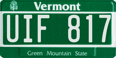 VT license plate UIF817