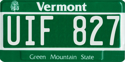 VT license plate UIF827