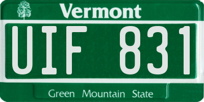 VT license plate UIF831