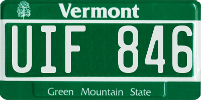 VT license plate UIF846